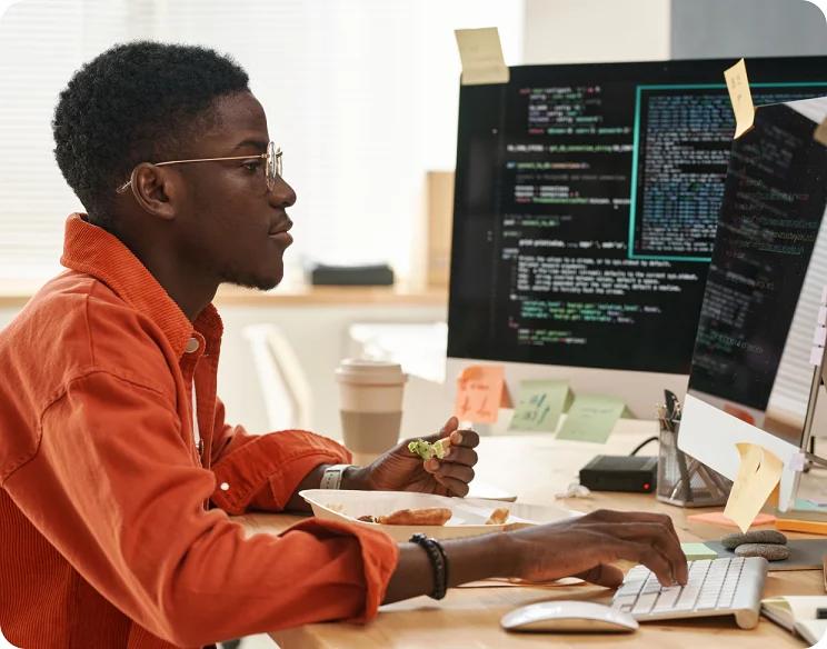 Developer at workstation